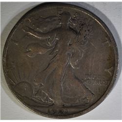 1921-S WALKING LIBERTY HALF DOLLAR, VF+  SCARCE!!!