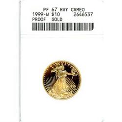1999-W Gold Eagle $10 ANACS PF67HCAM
