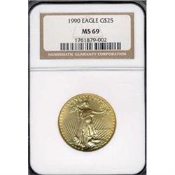 1990 Eagle Gold $25 NGC MS69