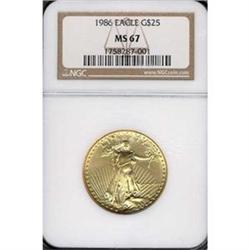 1986 Eagle Gold $25 NGC MS67