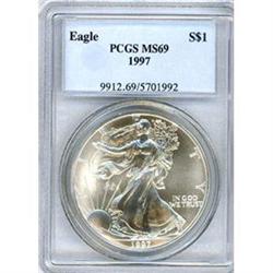 1997 Eagle Silver $1 PCGS MS69