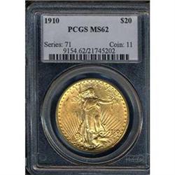 1910 $20 PCGS MS62