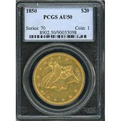 1850 $20 PCGS AU50