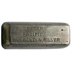 Undated "Western Pacific Gold & Silver" 10 Ounce Silver Ingot, Choice Near Mint condition.