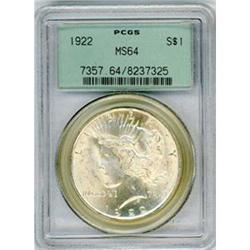 1922 $1 PCGS MS64