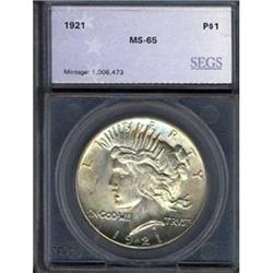 1921 Peace $1 MS64