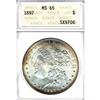 Image 1 : 1897 $1 ANACS MS65