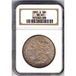 1881-S $1 NGC MS65