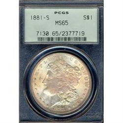 1881 $1 PCGS MS65