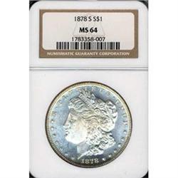 1878-S $1 NGC MS64