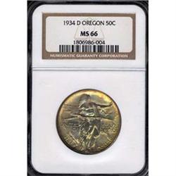 1934-D Oregon 50c NGC MS66