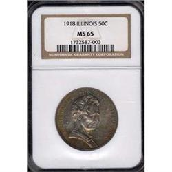 1918 Lincoln 50c NGC MS65