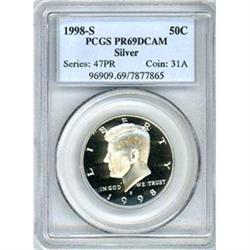 1998-S silver 50c PCGS PF69DCAM