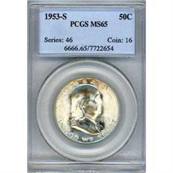 1953-S 50c PCGS MS65