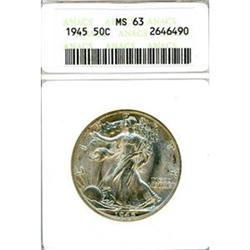 1945 50c ANACS MS63