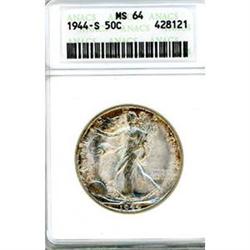 1944-S 50c ANACS MS64