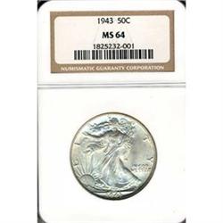 1943 50c NGC MS64