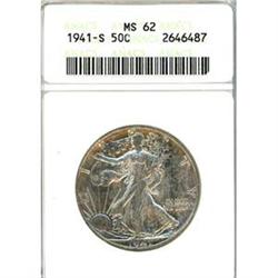 1941-S 50c ANACS MS62