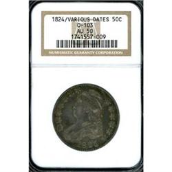 1824/Various dates 50c NGC AU50