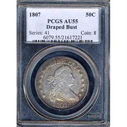 1807 DB 50c PCGS AU55