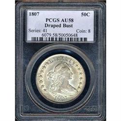 1807 DB 50c PCGS AU58