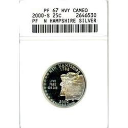 2000-S N. Hampshire Silver 25c ANACS PF67HC