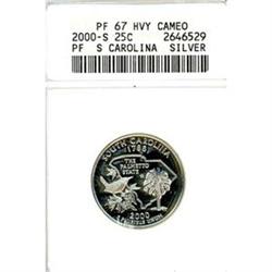 2000-S South Carolina Silver 25c ANACS PF67HC