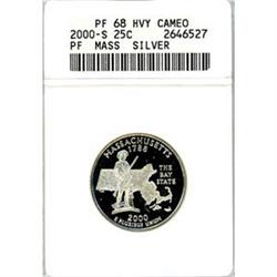 2000-S Massachusetts Sil 25c ANACS PF68HCAM