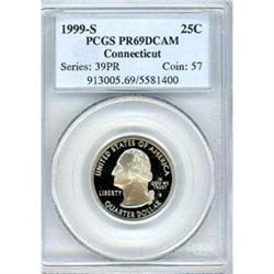 1999-S Connecticut 25c PCGS PF69DCAM