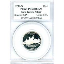 1999-S New Jersey Silver 25c PCGS PF69DCAM