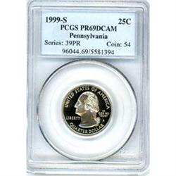 1999-S Pennsylvania 25c PCGS PF69DCAM
