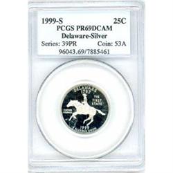 1999-S Delaware Silver 25c PCGS PF69DCAM