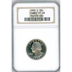 1992-S 25c NGC PF68 Cameo