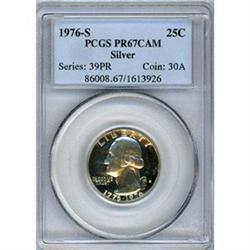 1976-S silver 25c PCGS PF67 Cameo