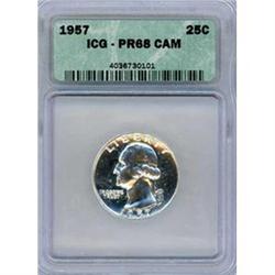 1957 25c ICG PF68 Cameo