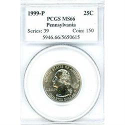 1999-P Pennsylvania 25c PCGS MS66