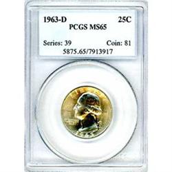 1963-D 25c PCGS MS65