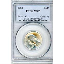 1959 25c PCGS MS65