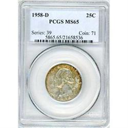 1958-D 25c PCGS MS65