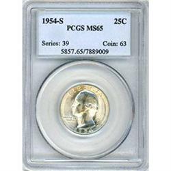 1954-S 25c PCGS MS65