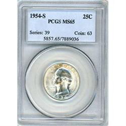 1954-S 25c PCGS MS65