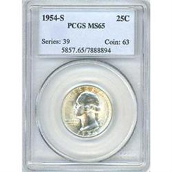 1954-S 25c PCGS MS65