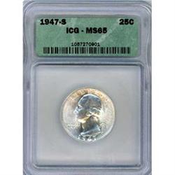 1947-S 25c ICG MS65