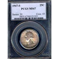 1947-S 25c PCGS MS67
