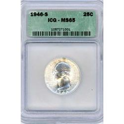 1946-S 25c ICG graded Mint State 65.