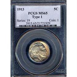 1913 T1 5c PCGS MS65