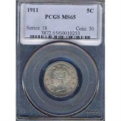 1911 5c PCGS MS65