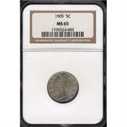 1905 5c NGC MS65