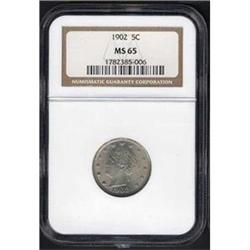 1902 5c NGC MS65