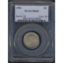 1901 5c PCGS MS65